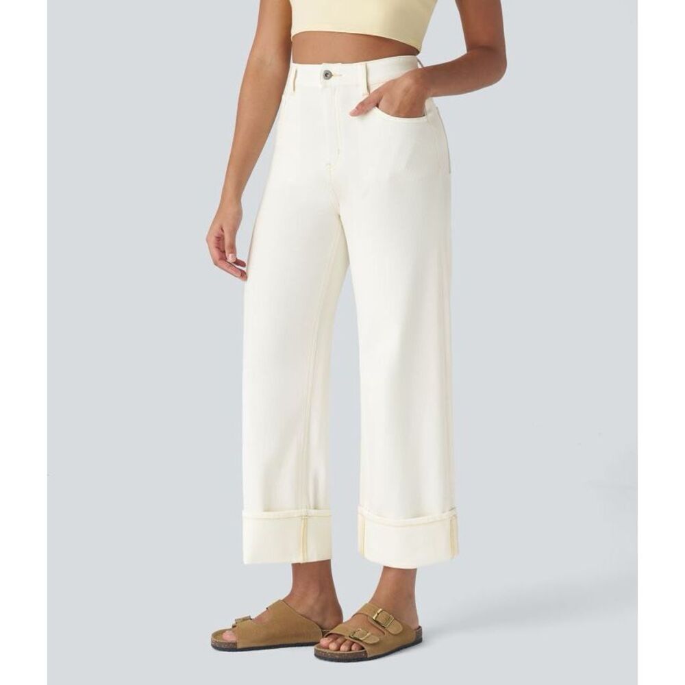 HALARA Women's Cream Jeans